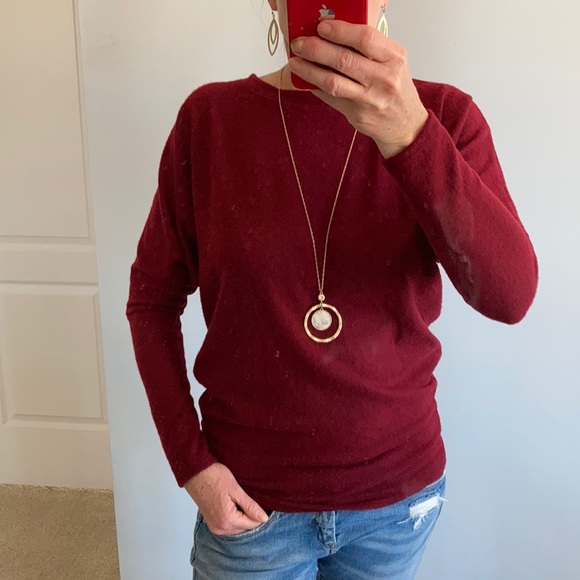 Cranberry Color Long Sleeve Top - Picture 3 of 9